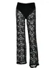 Женские брюки Fantoye, сексуальные прозрачные кружевные женские брюки, белые ажурные комплекты из двух предметов с высокой талией, женские летние повседневные уличные костюмы
