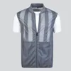 Men's Vests Summer Mesh Vest Men Casual Stand Collar Striped Ultra-light Waistcoat Fashion Korean Clothes Tactical Large Size276B