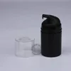 50 pçs/lote 50ml Frasco de Loção de Plástico Com Bomba, 50g Preto Frasco de Bomba de Loção Airless Recipiente Cosmético Moqsl