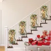 Fleurs décoratives décoration de noël couronne d'escalier hiver couronnes de noël escalier mur fenêtre suspendus ornement pour fête Navidad 2023