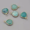 Pendant Necklaces 2pcs Natural Amazonite Stone Water Drop Shape Pendants DIY For Jewelry Making Necklace Earring Women Gift Size 18x14mm