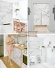 Cortina de textura natural padrão de mármore porta para divisória de cozinha noren divisão cortinas de entrada privacidade