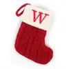 Christmas Socks Knitting Snowflake Letter Stocking Christmas Decoration For Home Xmas Tree Ornament Gifts W23-394