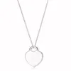 Halskette 925 Silber Anhänger Halsketten Damen Schmuck exquisite Handwerkskunst offizielles Logo klassisches blaues Herz Luxus Designer bo205t