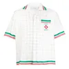 Casablanca Men Designer koszule 23SS CASA Sport Sport Up koszulka jedwabna kratowa druk Tshirt z długim rękawem Casablanc Polos281d