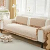 Chair Covers Thickened Four Seasons Universal Non-Slip Cushion Leather Sofa Cover Cloth Winter Plush French Cream Style