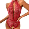 Sexy Set Lingerie Women's See Through Open Crotch Lace Bodysuit Hollowed Out Teddy Outfit Tights Erotic Underwear Sex Costumes 231017