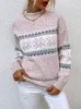 Women's Knits Tees Christmas Turtleneck Snowflake Knit Loose Women Sweater Winter Fashion Warm Pullover Sweaters Casual Lady Chic All-match Jumper 231011