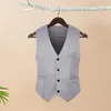 Mäns västar Solid Color Suit Vest Stylish Slim Fit V-Neck för fritidsparti Arbetskläder Single Breasted Bar