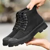 Ankel Black Classic Men 226 Outdoor Leather Non-Slip Walk Male Casual Sneakers Autumn Winter Motocross Boots Fashion Lace-Up 231018 23350