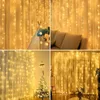 Strängar 3/4/6m LED -julbelysning Fairy String Curtain Garland USB Festoon Fjärrkontroll År 2024 Dekorationer för hemmet