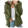 Damenjacken Frauen Fleece Kapuzenpullover Solide Lamm Kaschmir Strickjacke Jacke Mantel Damen Casual Plüsch Herbst Winter Langarm Baumwolle Tops 231018