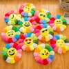 Colorful Sunflower Petals Plush Toy Floor Stand Cushion Doll Expression Pack Waist Rest Doll Throw Pillow