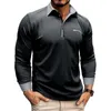 Men's T Shirts Men Outdoor Uniform Top Stylish Long Sleeve Lapel Collar With Arm Girdle Design Button Closure Breathable Blouse Clothing