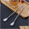 Drinking Straws Sts Teaspoon Yerba Mate Party St Spoon Long Handle Stainless Steel 2Pcs Mixing Bombilla Filter For Drop Delivery Hom Otxfx