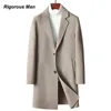 Mélanges de laine pour hommes manteaux pour hommes de haute qualité automne hiver couleur unie affaires fait à la main double face laine homme Trench Coat style britannique 231017