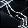 Chains 2Mm Figaro Chain Necklaces For Men 31 925 Sterling Sier Plated Flat Design Women Fashion Jewelry Diy Accesories 16 Jewelry Neck Dhxrw