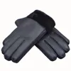 Gants à cinq doigts hommes gants d'hiver chauds gants de fourrure de mouton véritable pour hommes fourrure de chèvre thermique cachemire gants de neige en cuir véritable manuel 231017