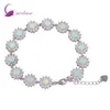 Glam Luxe Mysterious 925 Sterling Silver Overlay CZ Bracciali con opale di fuoco bianco per ragazze adolescenti 22 cm 8 85 pollici B461201j