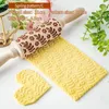 Rolling Pins Pastry Boards Spring Series Pattern Flower Leaf Embossing Wood Stamps Rolling Pin Baking Cookie Fondant Cake Textured Roller Baking Accessorie 231018