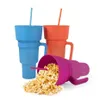 PP Plastic Coke Cup with Straw Cup And Fried Chicken Popcorn Fries Creative Snack Cup Holder Bowl BPA Free 1017