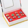 10Pcs Naruto Rings Akatsuki Uchiha Itachi Orochimaru member's Ring Set in box Props Gift 210310269O