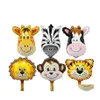 Dekoracja imprezy mini kreskówkowe zwierzęta folia balonowy tygrys lion cow monkey aluminiowy film balony dla dzieciaku urodziny ślub dbc drop de dhcc1