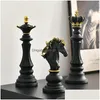 Estatuetas de Objetos Decorativos Estatuetas de Objetos Decorativos Northeuins 3 Pçs/set Resina Estatueta de Xadrez Internacional Moderno I Dhgarden Dhj0T