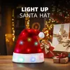 Atacado tomada de fábrica nova venda quente led natal brilho chapéu festa brilho chapéu cosplay papai noel chapéu decorativo