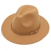 ベレー帽Fedora Hat Women Spring Summer Small Belt Felt Cap Parthy Performance Top Men Dress Hats Sunhat Sombreros de Mujer