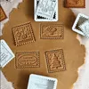 Bakning Mögel Julkakor och fondant Embionser Square Stamp Fores Biscuit Mold Xmas Mönster Pastry Baking Tools Cake Decoration 231018