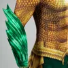 Aquaman Cosplay Costume Arthur Curry Cosplay Zentai Bodysuit Zestaw Gold Battle Suit Superhero Tumpsuit Man Halloween Party Strój