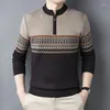 Pulls pour hommes Automne et hiver Mode Casual Col rond Pull Pull Zipper Simple Cent Chaud