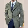 Męskie garnitury Wysokiej jakości zamszowy kurtka myśliwska dla mężczyzn Business Wszechstronna senior luksusowy włoski płaszcz lapowy row męski