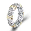 Bandringe Yunjin Neuer luxuriöser glänzender Zirkon-Kreuzring Damenmode Einfacher Ring Handwear-Ring