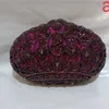 Evening Bag Purple Stones Väskor och kopplar kvinnliga handväskor Bröllopsfest Minaudiere Purse 231017