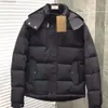 Doudoune Burberry Burberries Winter Men Black and Beige Down Jacket British Style Parka厚い温かい短いフード付きビジネスレジャーコート