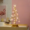 Luci notturne Natale Led Tree Light Home Party Wedding Festival Decorazioni da tavolo Lampada decorativa bianca calda con pendente in cristallo