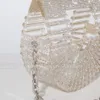 Evening Bags Mini Clear Acrylic Clutch Purse Designer Chain Transparent Hollow Out Half Round Crossbody Wedding Party 231017
