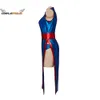 Costume cosplay Chichi Abito sexy ad alta elasticità divisa blu Moglie Chichi Abito su misura Abito di carnevale di Halloween di alta qualitàCosplay