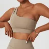 Yoga Outfit Dos Soutien-gorge Une pièce Nude Une épaule Élastique Sports antichocs pour femmes Courir Fitness Débardeur