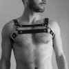 Justerbara modeläderbälten män remmar återhållsamhetssele bdsm bondage body suspenders strumpeklubb cosplay erotiska bälte behåar se243o