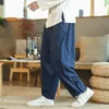 Pantalons pour hommes Hommes Harajuku Harem 2023 Coton Lin Joggers Mâle Vintage Style chinois Pantalon de survêtement Cordon Cross Bloomers