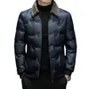 Parkas masculinas de alta qualidade, jaqueta de algodão, cor sólida, sem chapéu, gola de lã, inverno, à prova de vento e quente, poucosrtg 231017