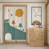 Tenda Parete divisoria per porta con elefante geometrico Foresta Tende Noren Camera da letto Toilette Cucina Porta giapponese Mezza tenda Decorazioni per la casa