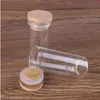 24 pièces 30 ml 30 * 70 mm tubes à essai avec bouchons en bambou bocaux en verre flacons souhaitant des boulons bouteille de souhait pour l'artisanat de mariage cadeau bonne quantité Heanq