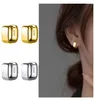 Hoop Earrings 925 Sterling Silver Simple European Statement Gold Wide For Men Women Punk Hip Hop Party Fine Charm Jewelry MEJ667