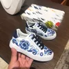 Luxury Fashion Shoes for Boys Girls Blue and White Porcelain Printing Child Sneakers Storlek 26-35 LACE-UP Baby Casual Shoes inklusive Box Aug30