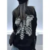 Pulls Snt Michael co-marqué Skeleton Skeleton vintage tricots destruction veste pull ample Brassard brodé coton surchemise pull tenue de couple