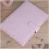 المفترات البيع بالجملة PU Leather Notebook Binder القابلة لإعادة ملء 6 حلقات ER مخطط أوراق فضفاضة مع Buckle Closure Office School Business Indu dhaaz